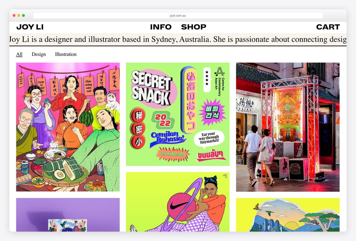 Joy Li graphic design portfolio website