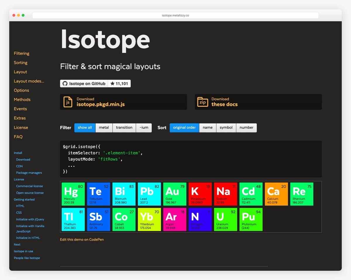 isotope screenshot