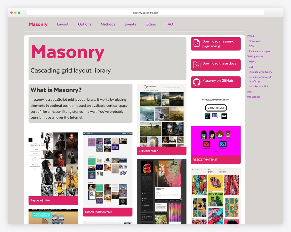 masonry screenshot