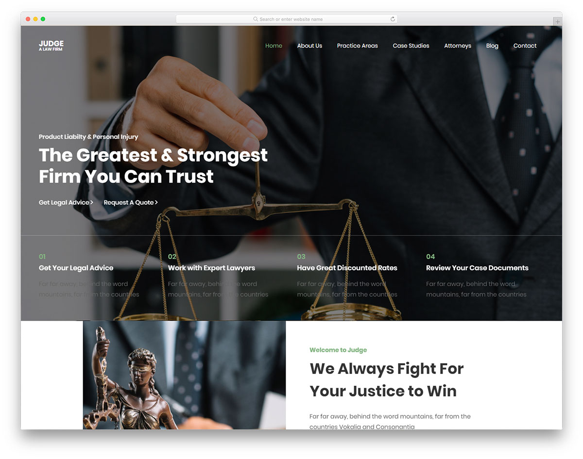Judge Free Bootstrap Lawyer Template