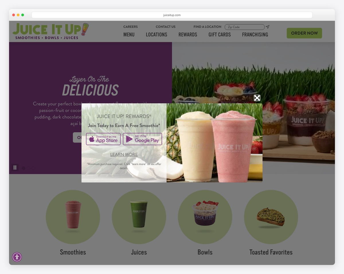 juice it up! website example