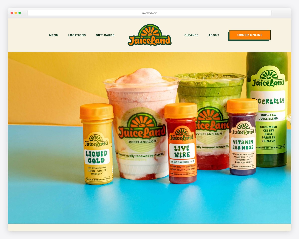 juiceland website example