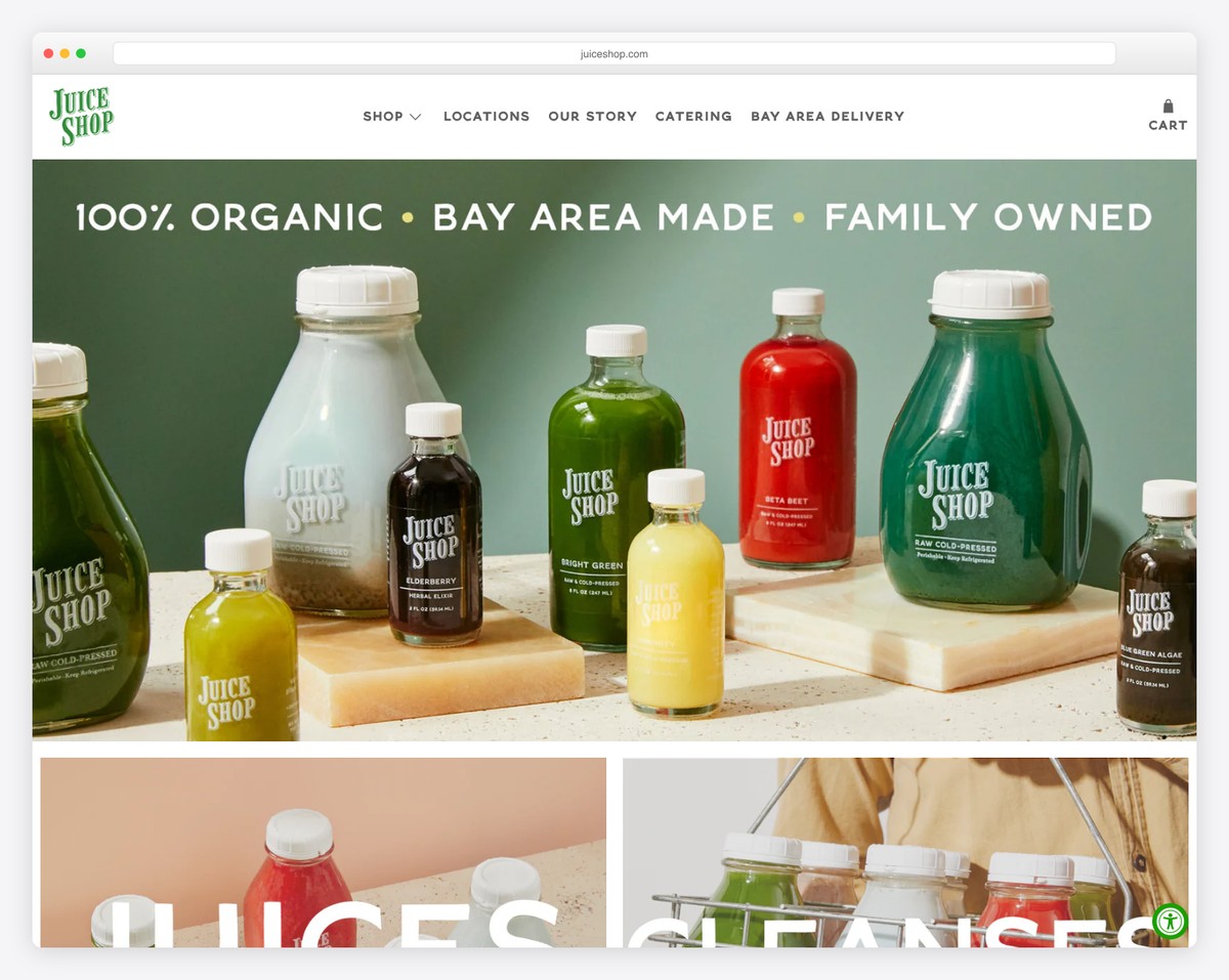 juice shop website example
