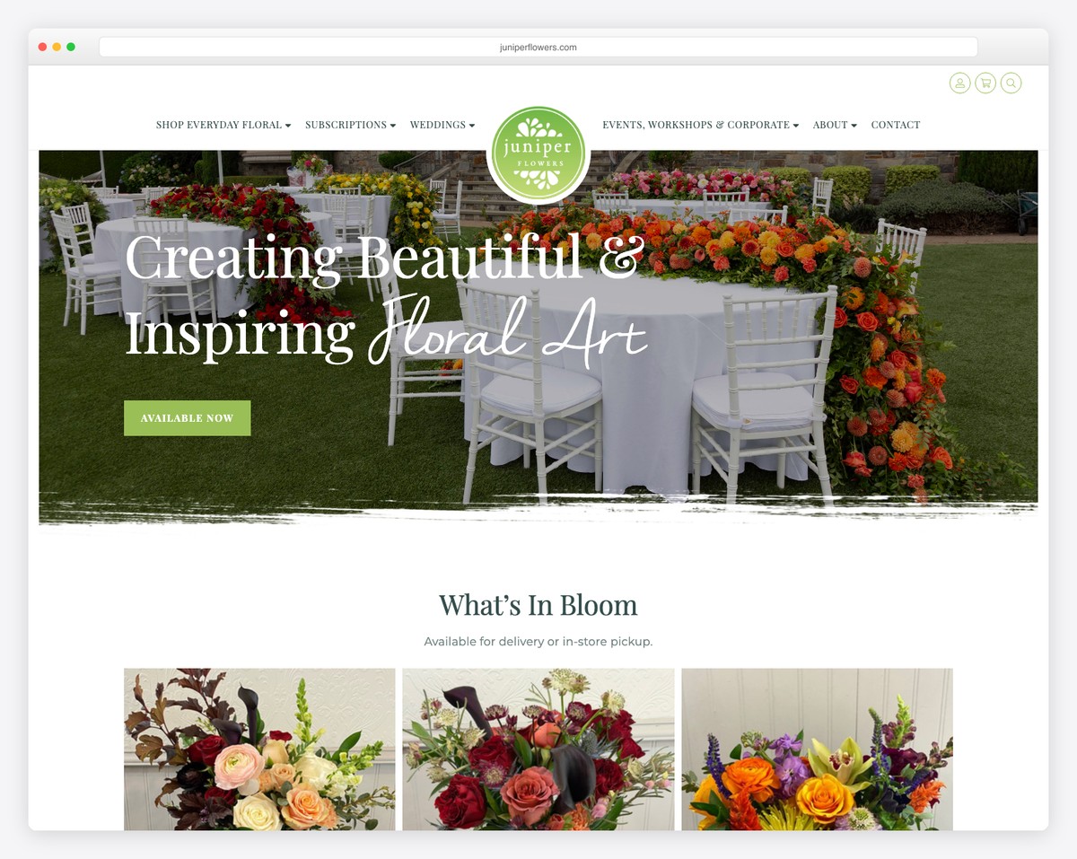 juniper flowers website example