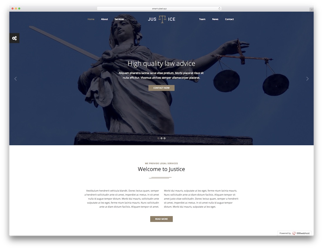 justice lawyer website template