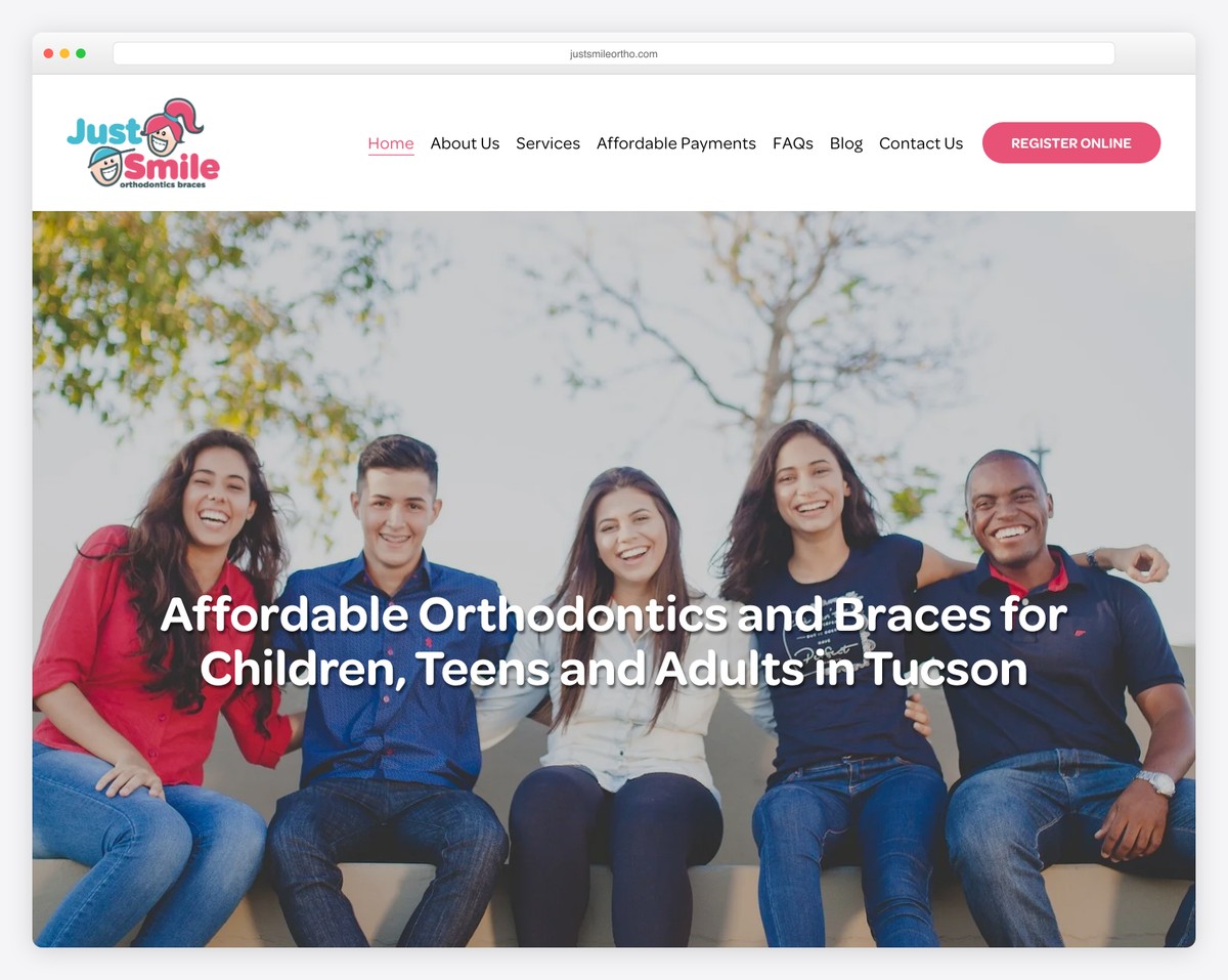 just smile orthodontics website example