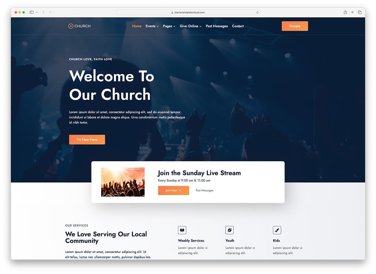 Kadence - WordPress theme with donation functionality for church
