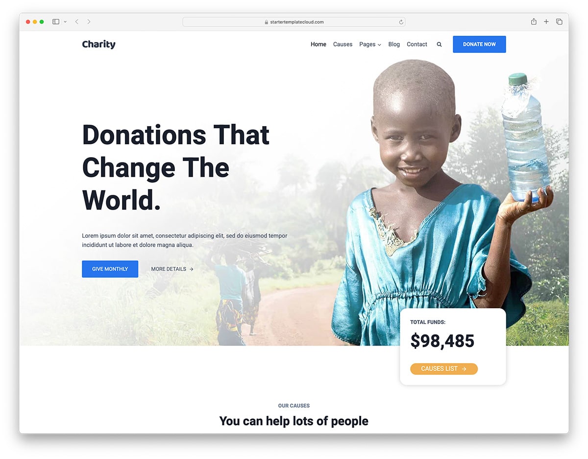 Kadence - free charity WordPress theme