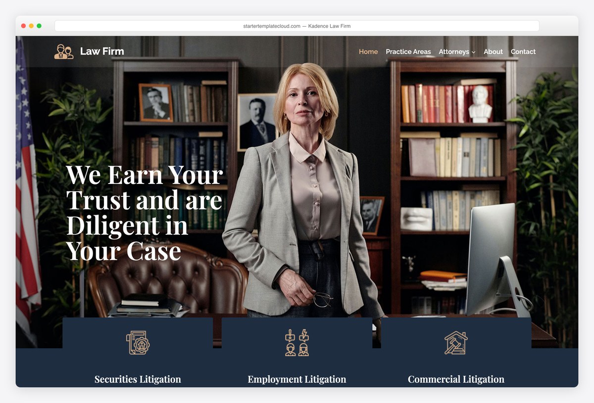 Kadence Law Firm free starter template