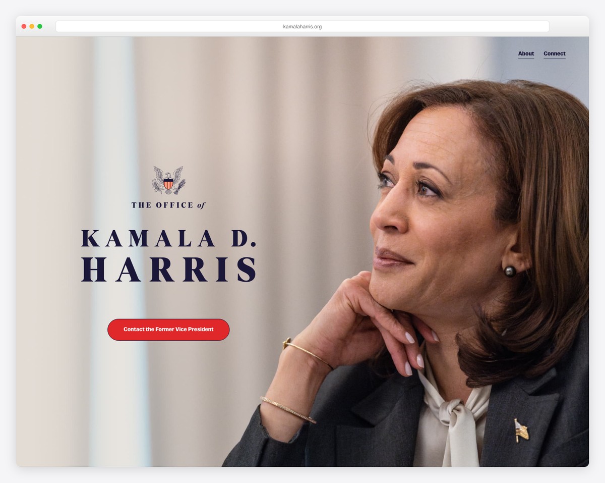 Kamala Harris president website example