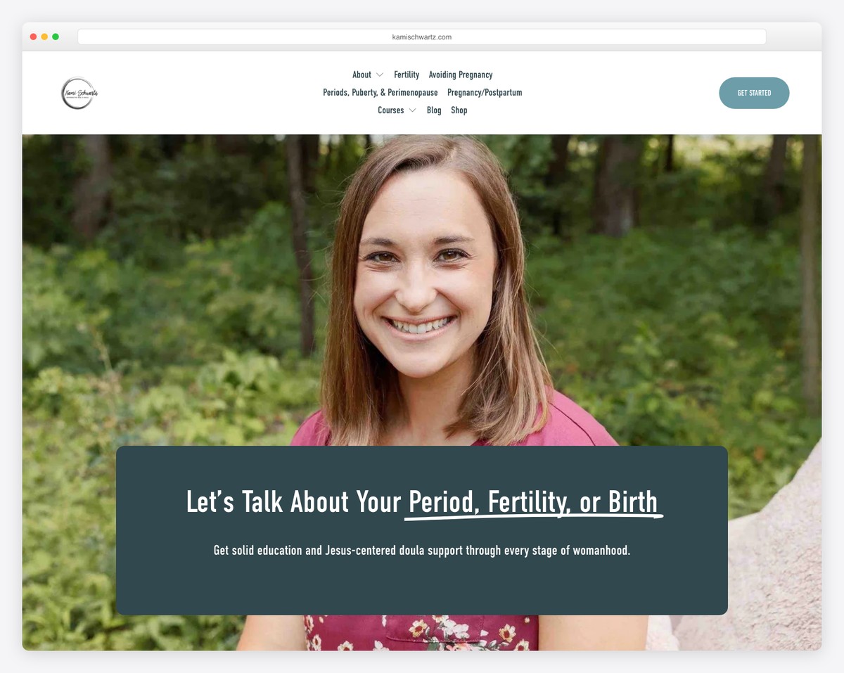 kami schwartz reproductive health doula website example