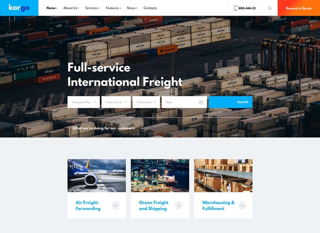 Kargo - Logistics & Transportation WordPress Theme