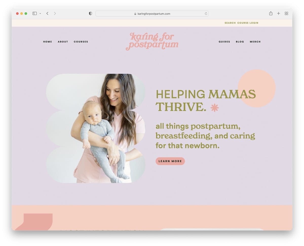 karing for postpartum teacher website