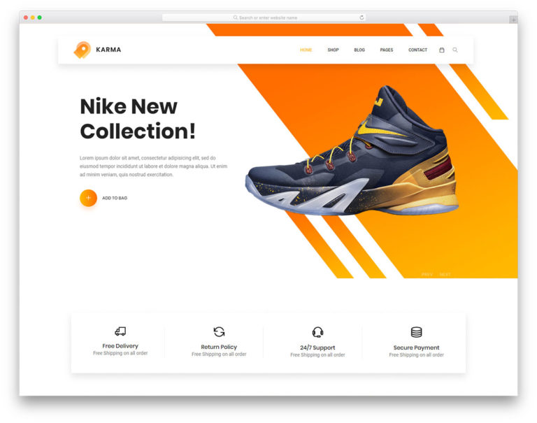 Karma website template screenshot