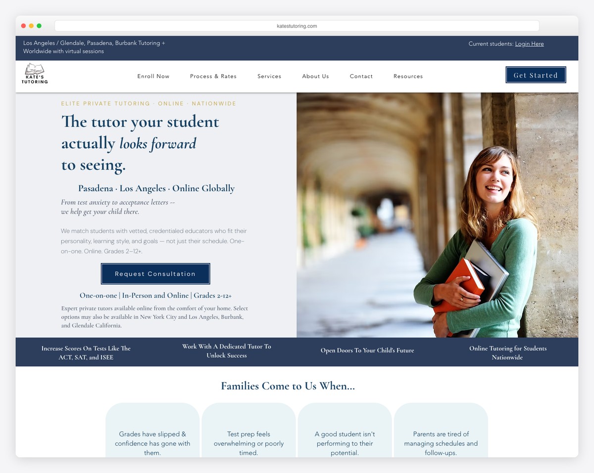 kates tutoring website