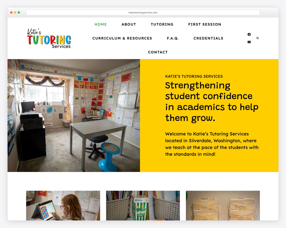 katies tutoring services website