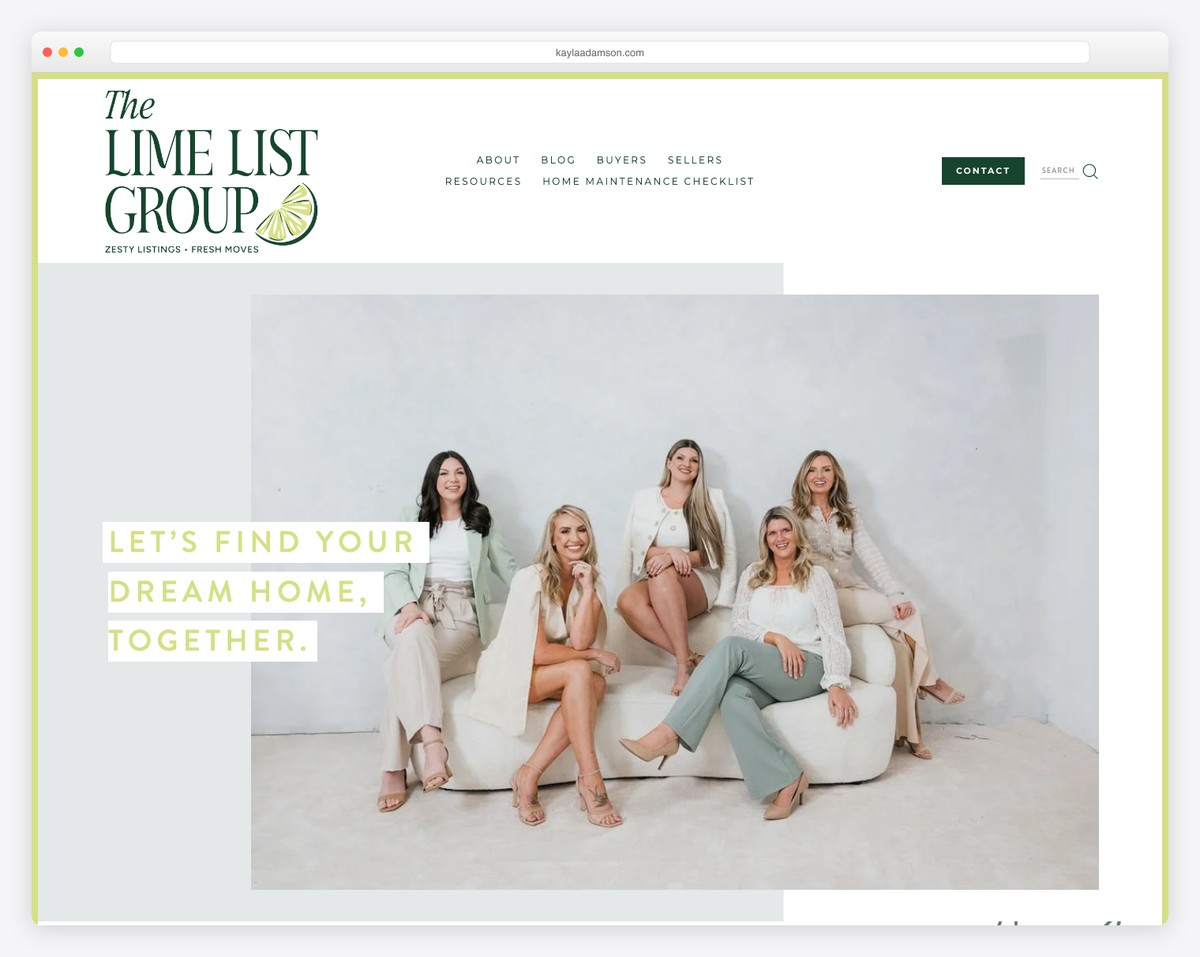 kayla adamson squarespace real estate website example