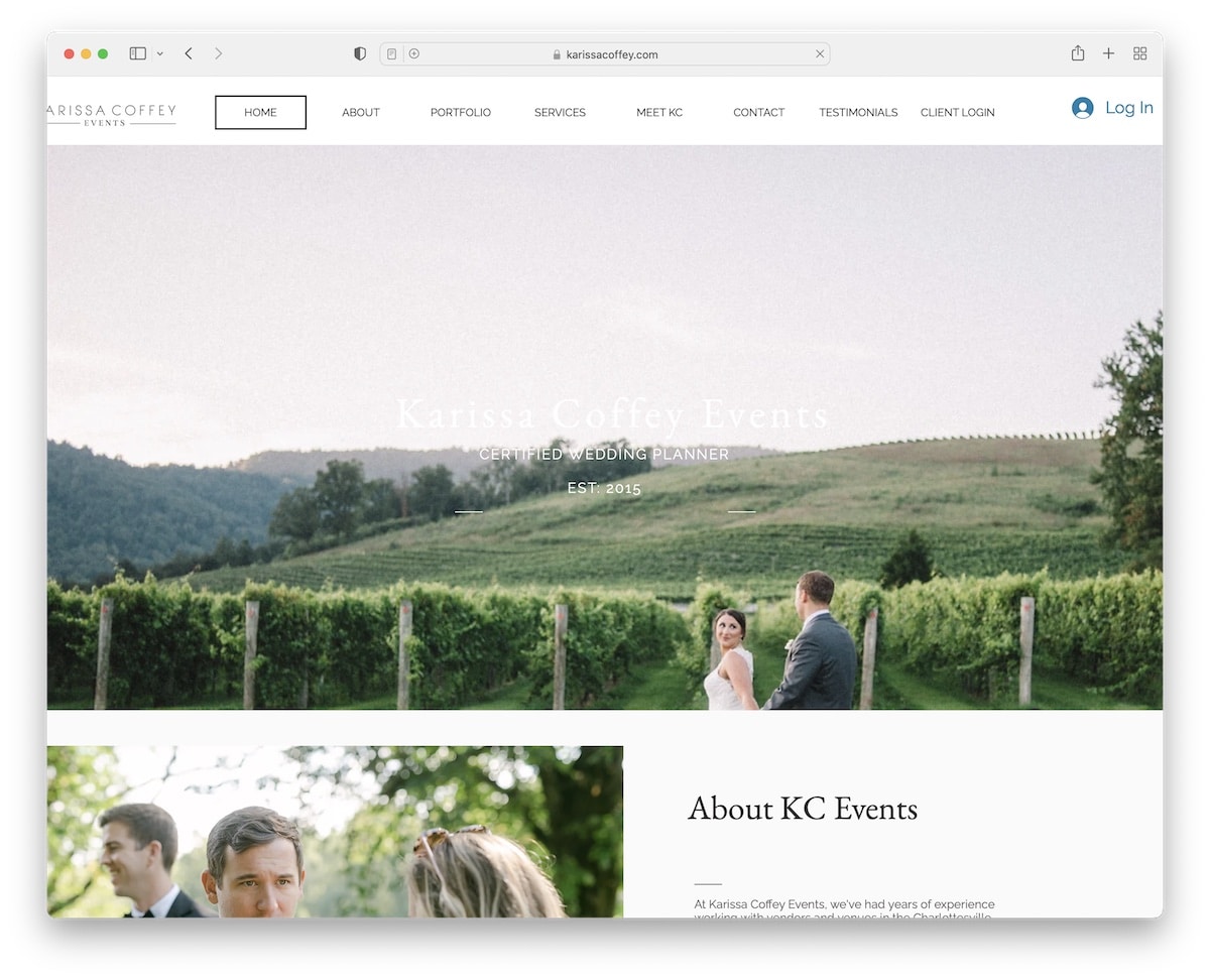 kc events wedding website