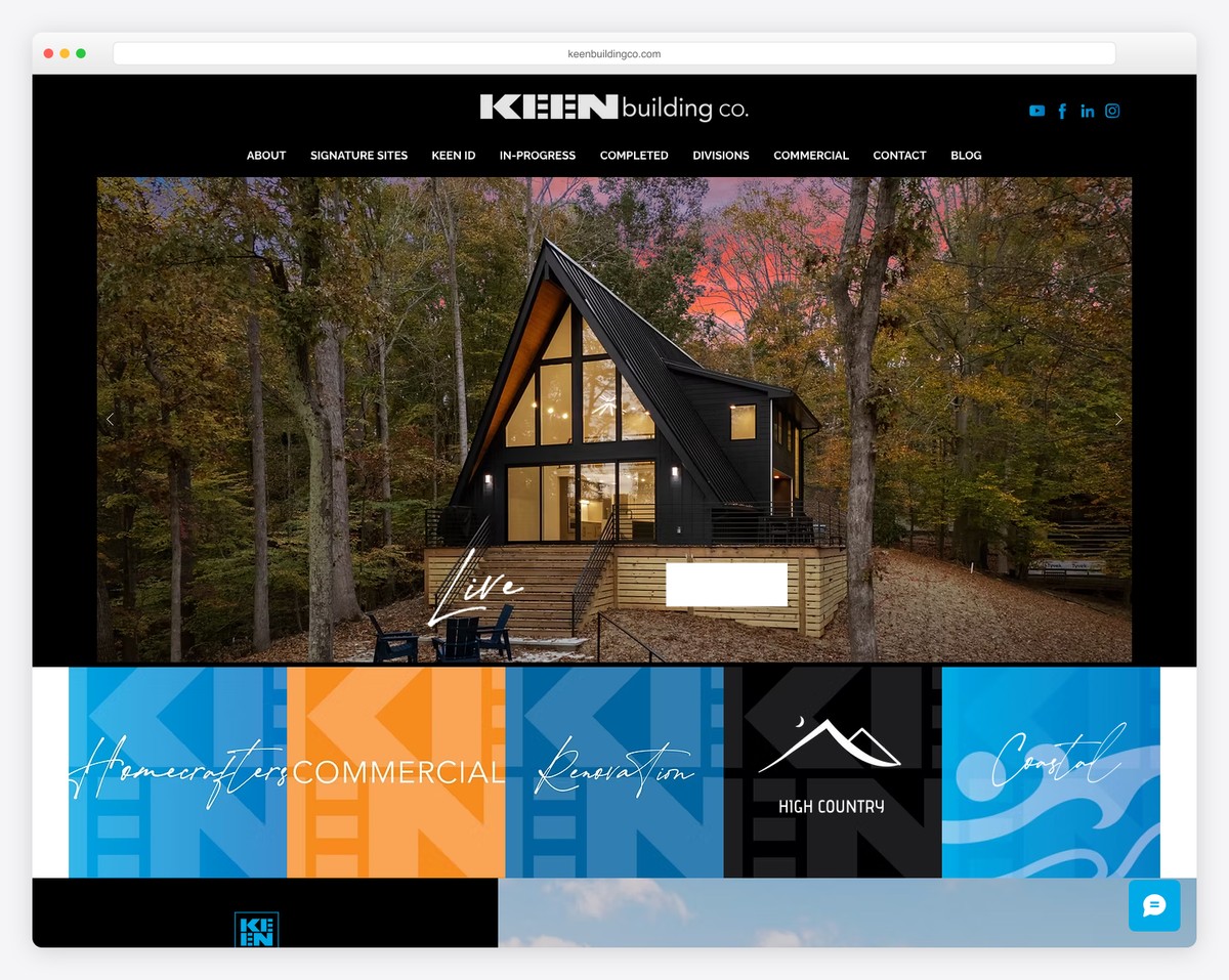 keen building company website example