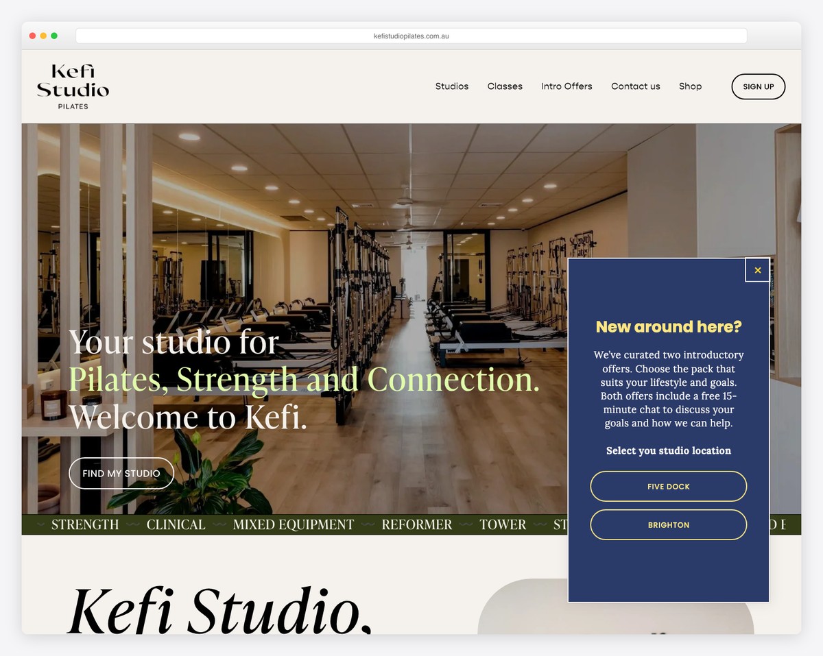 kefi studio pilates website
