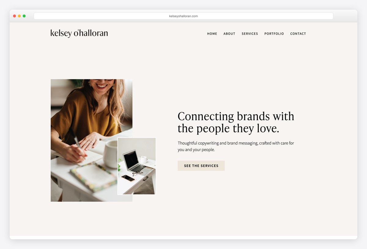 Kelsey O'Halloran Squarespace portfolio website