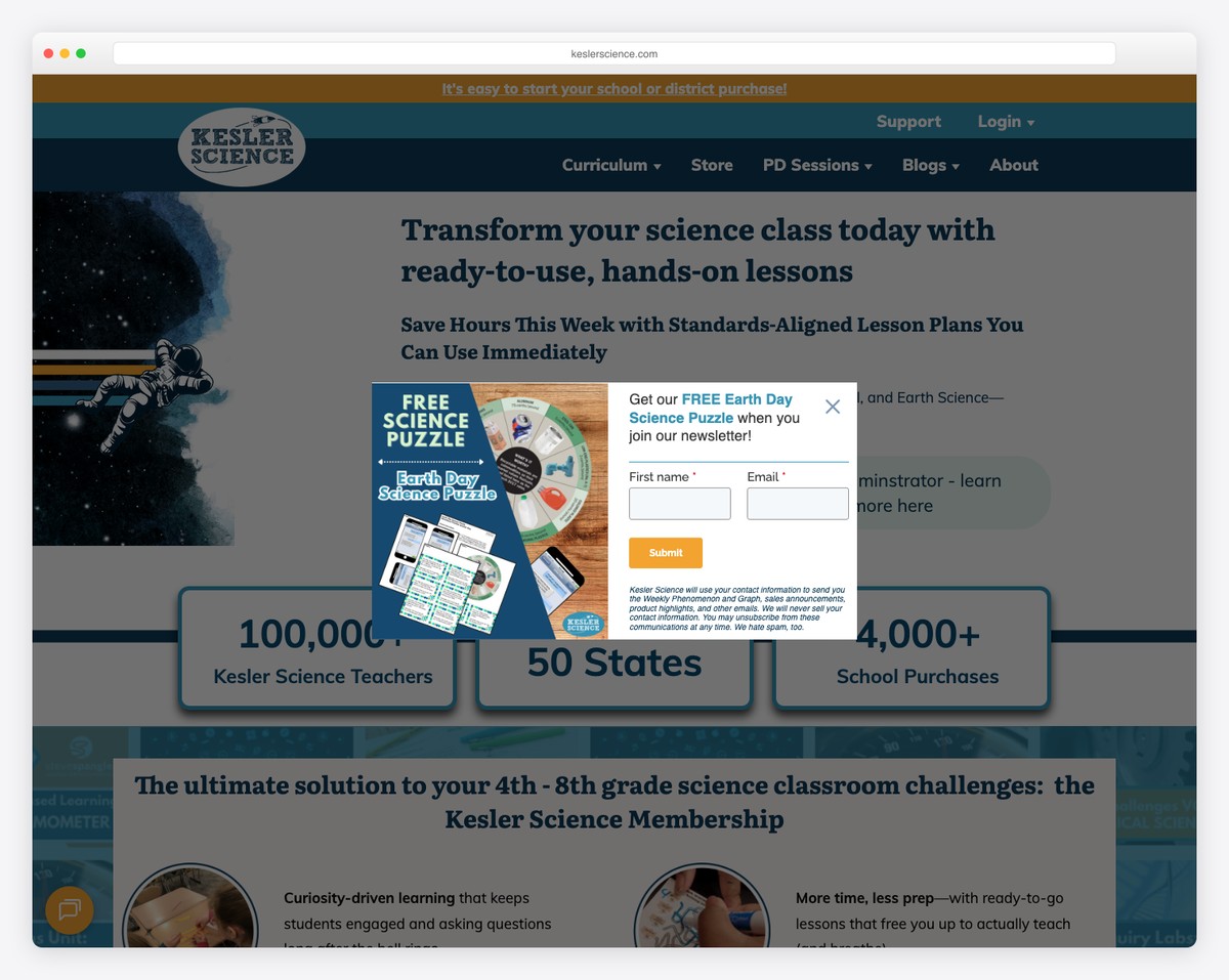 kesler science website example