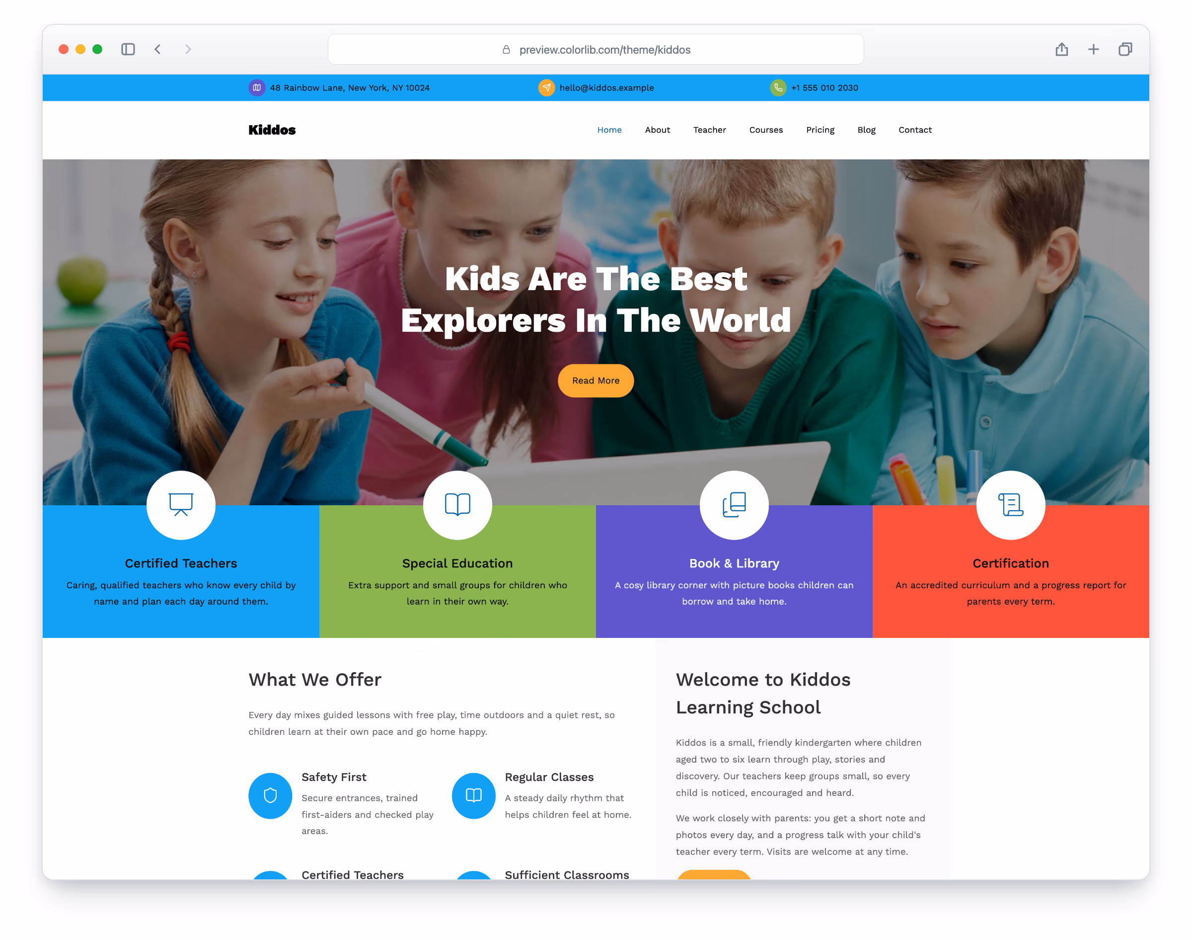 Kiddos website template