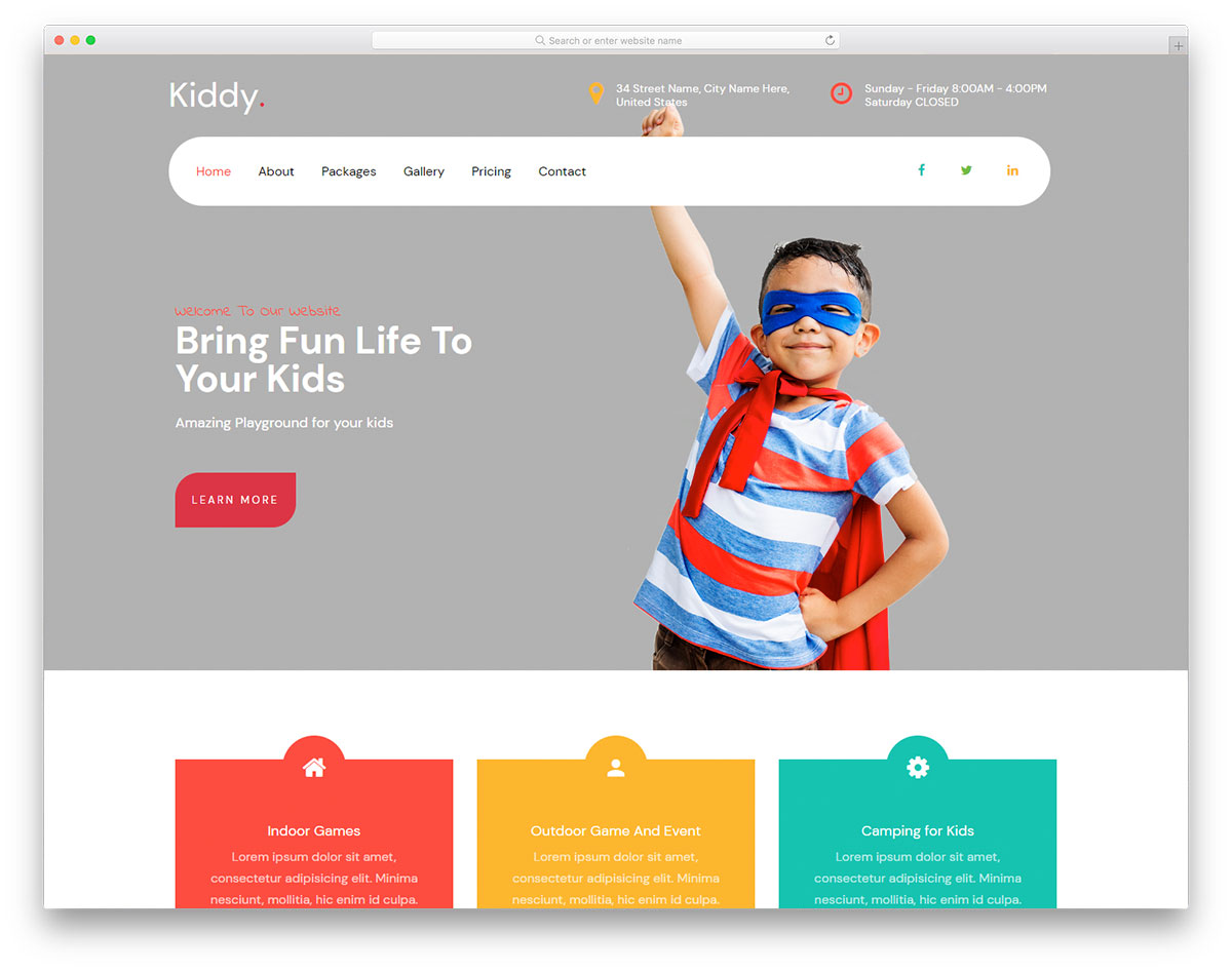 Kiddy - Free Kids Care Website Template 2023 - Colorlib