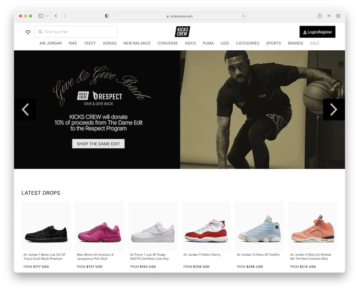 kikscrew shoe website example