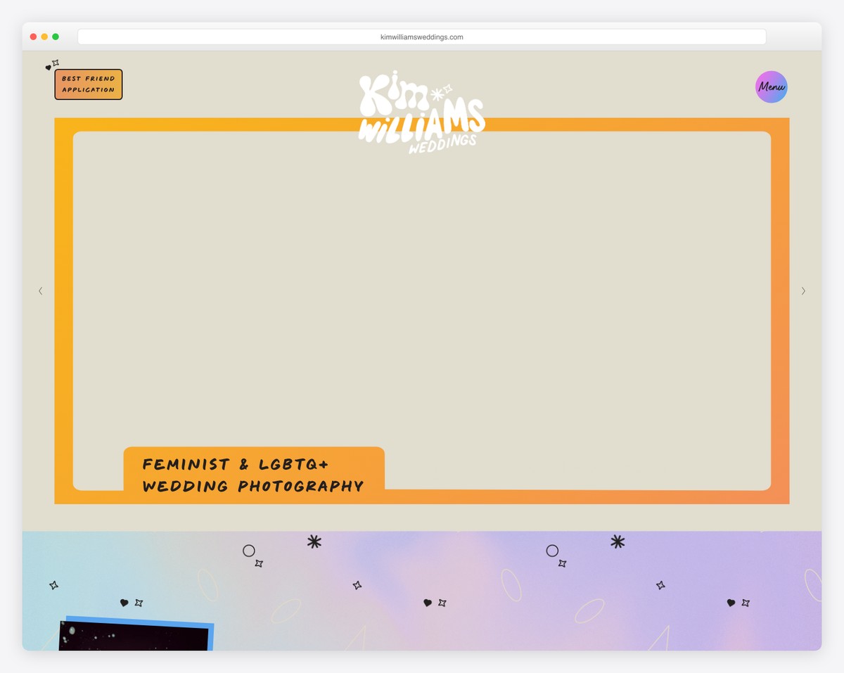 kim williams weddings website example