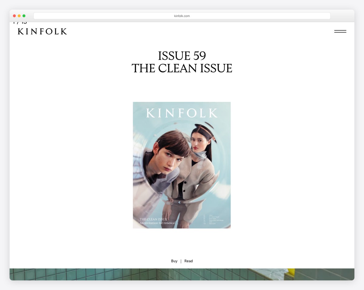 kinfolk clean website example