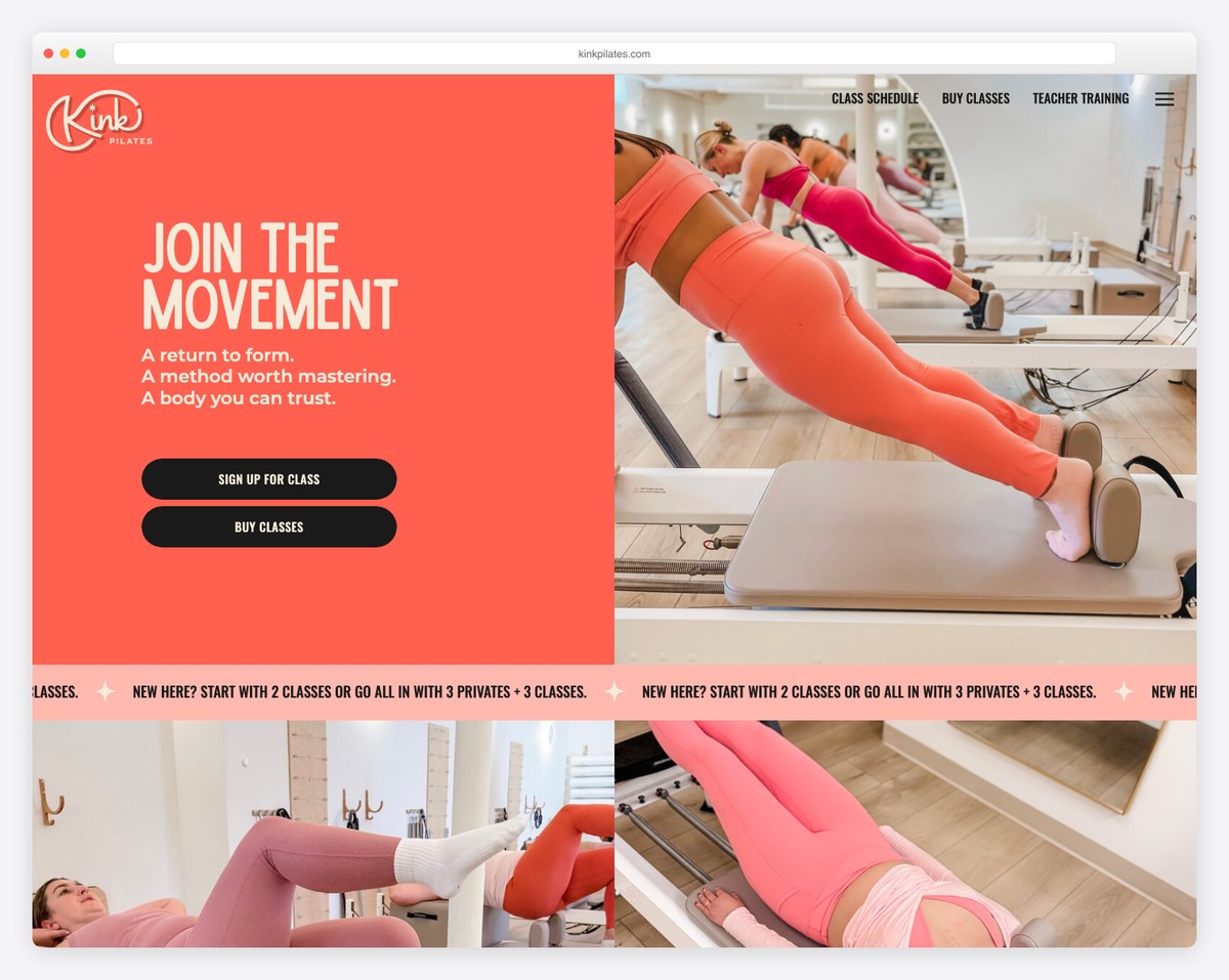 kink pilates website boston