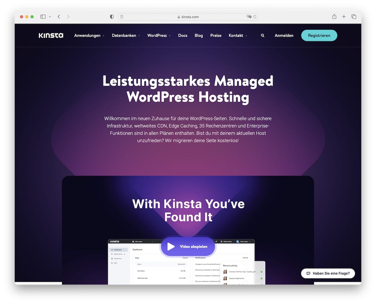kinsta wordpress hosting in germany