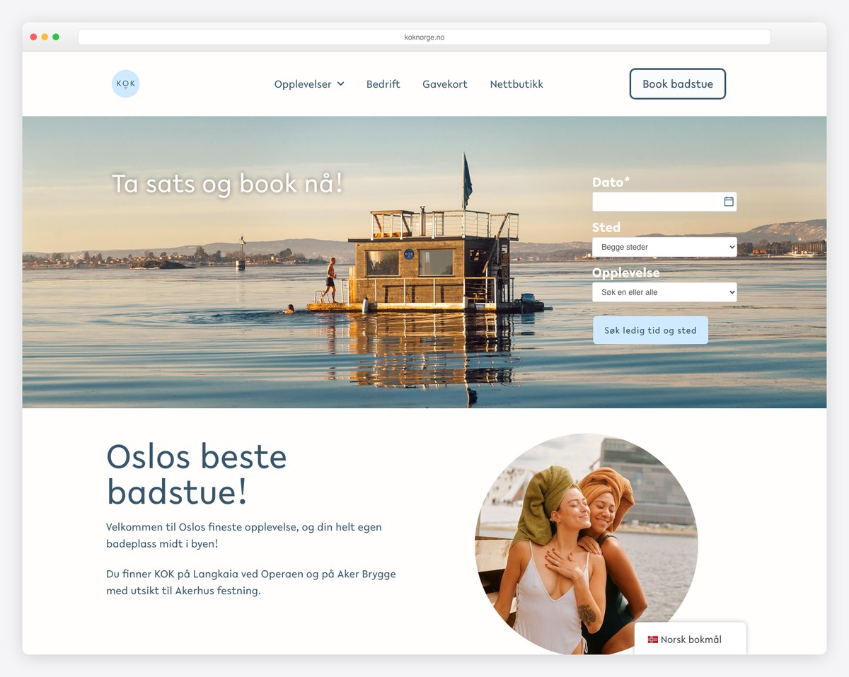 kok oslo spa website example