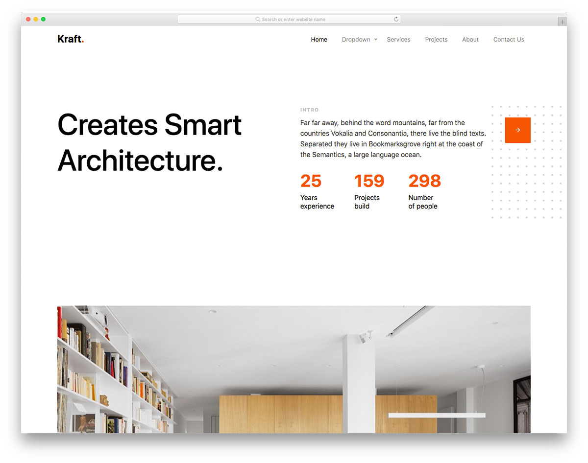 Kraft Free Template for architecture website