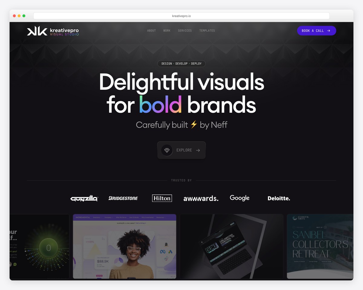 kreativepro website example