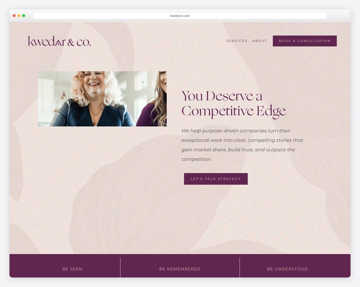 kwedar & co. website example