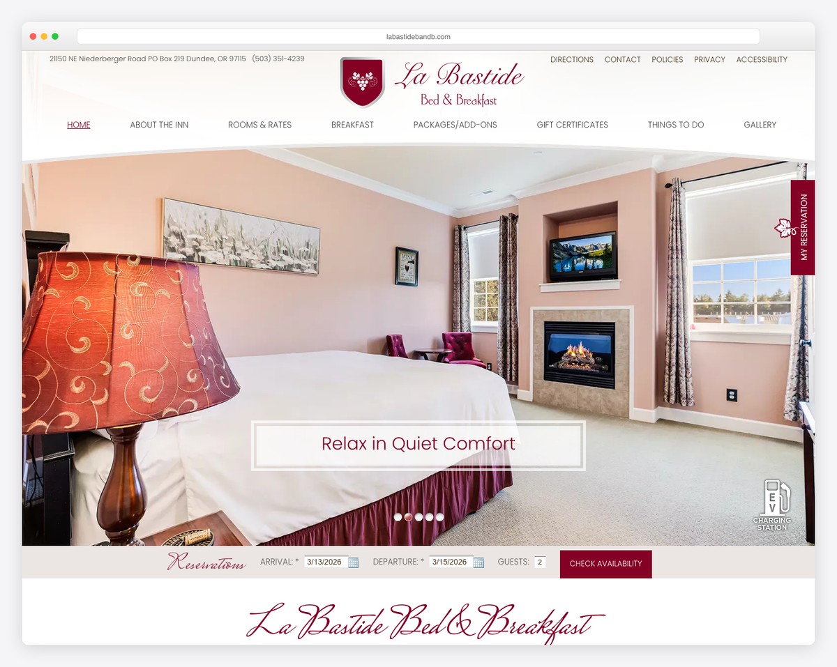 la bastide oregon wine country bed and breakfast website