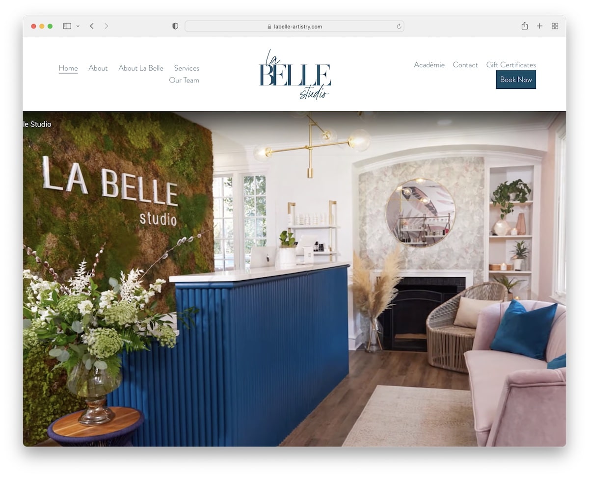 la belle studio spa website