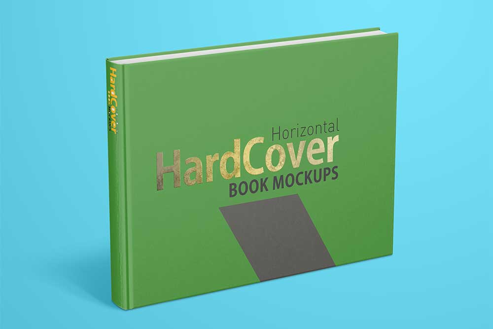 landscape hard cover book mockup