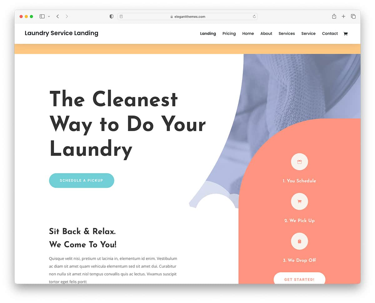 divi - laundry service WordPress theme