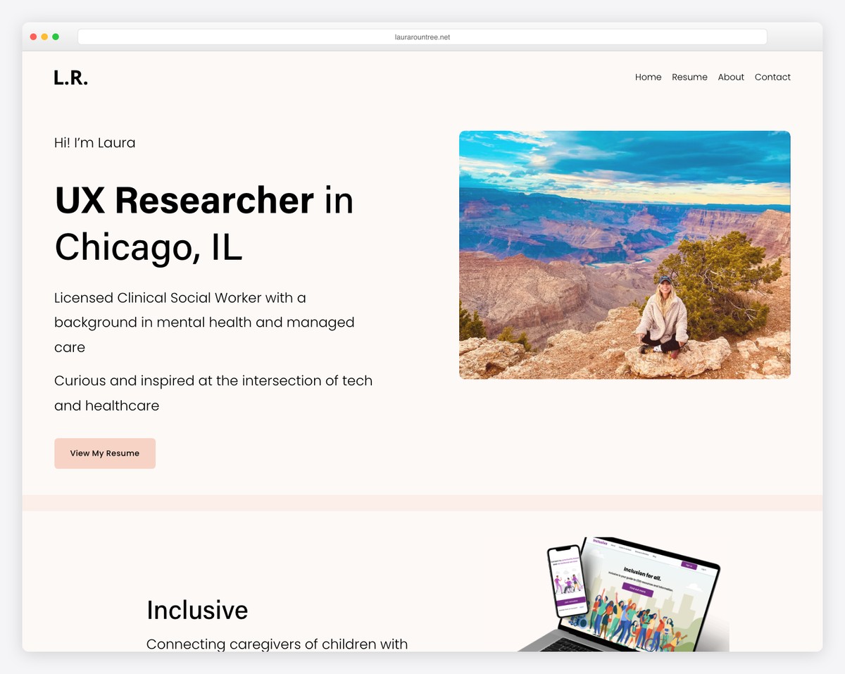 laura rountree resume website example