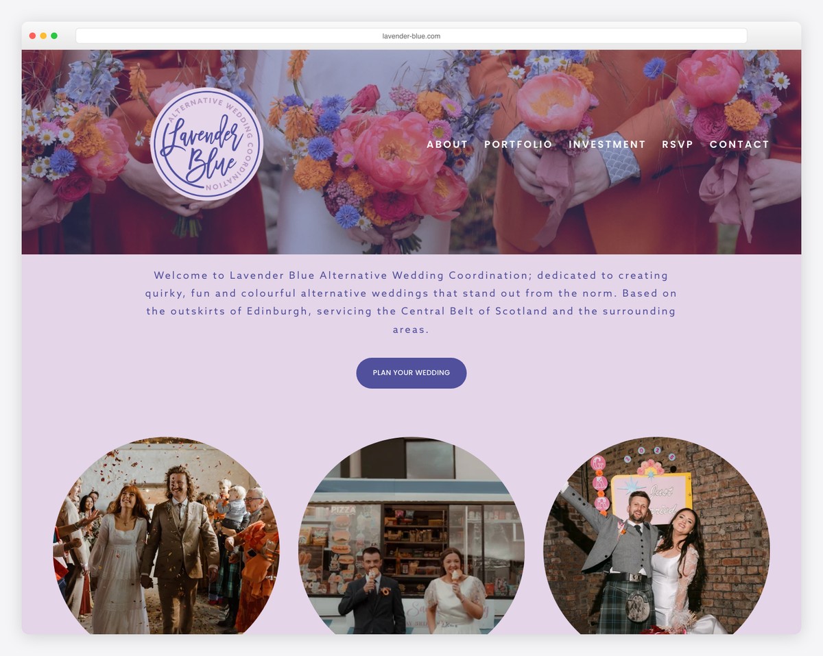 lavender blue website example