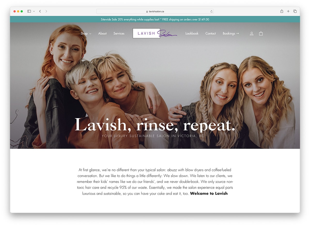 Lavish - beautiful beauty salon website design