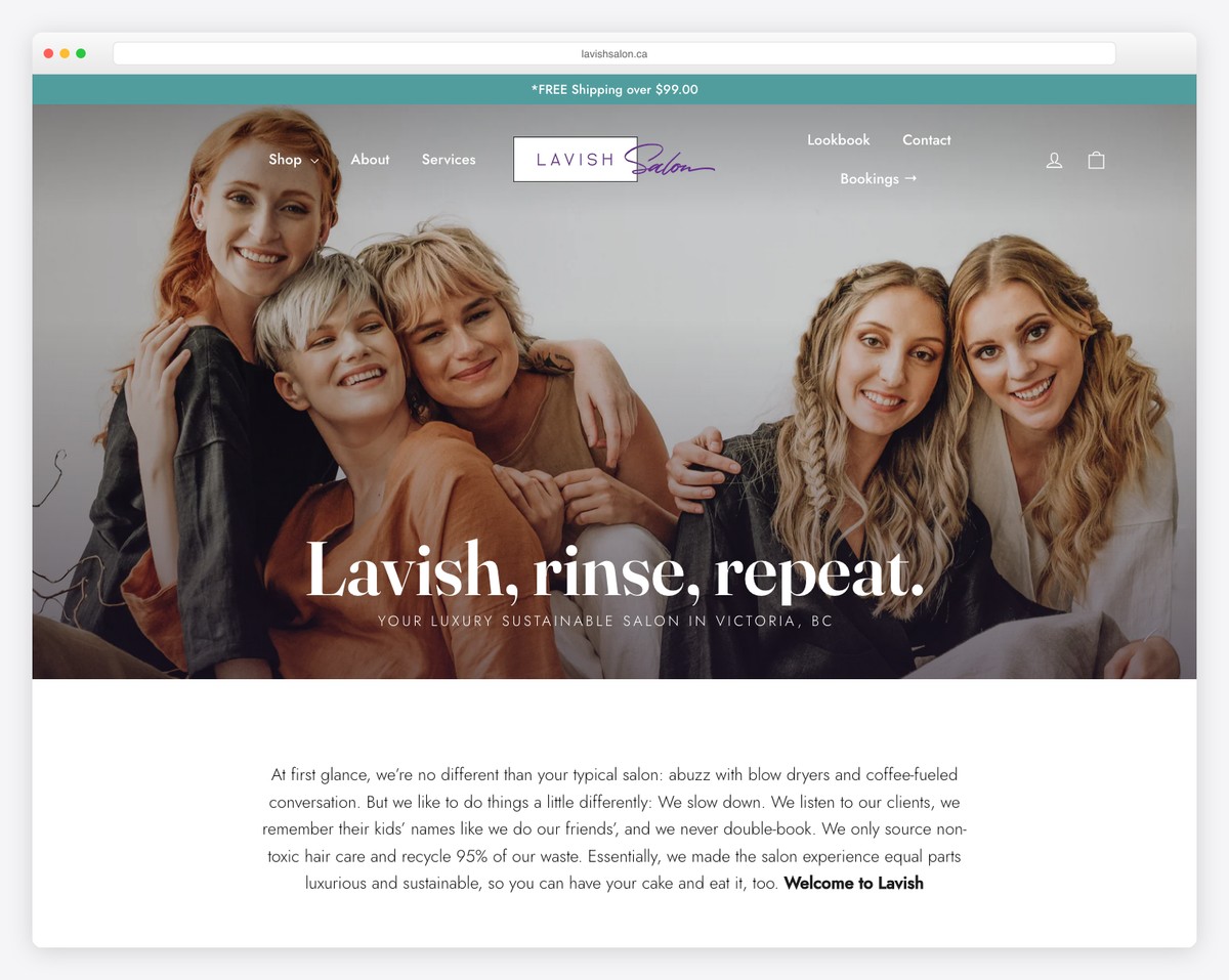 Lavish - beautiful beauty salon website design