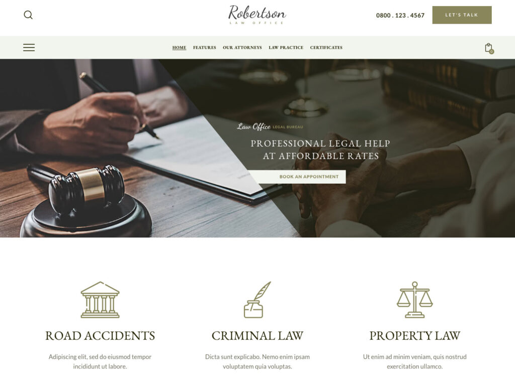 Law Office | Attorney & Legal Adviser WordPress Theme + RTL