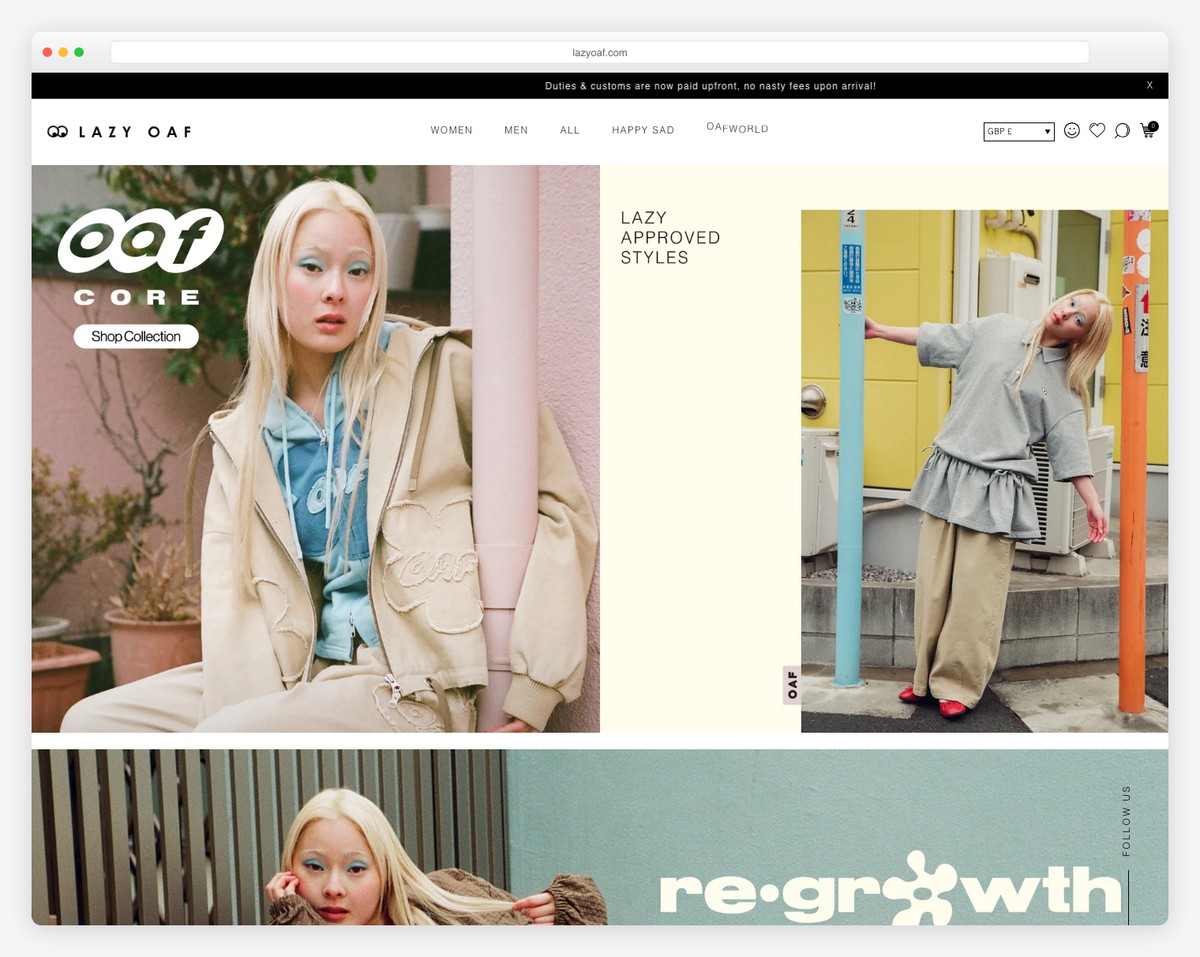 lazy oaf shopify website