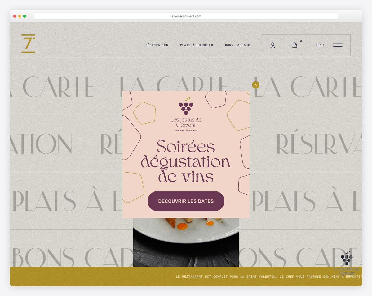 le 7eme continent - restaurant and food delivery ecommerce website