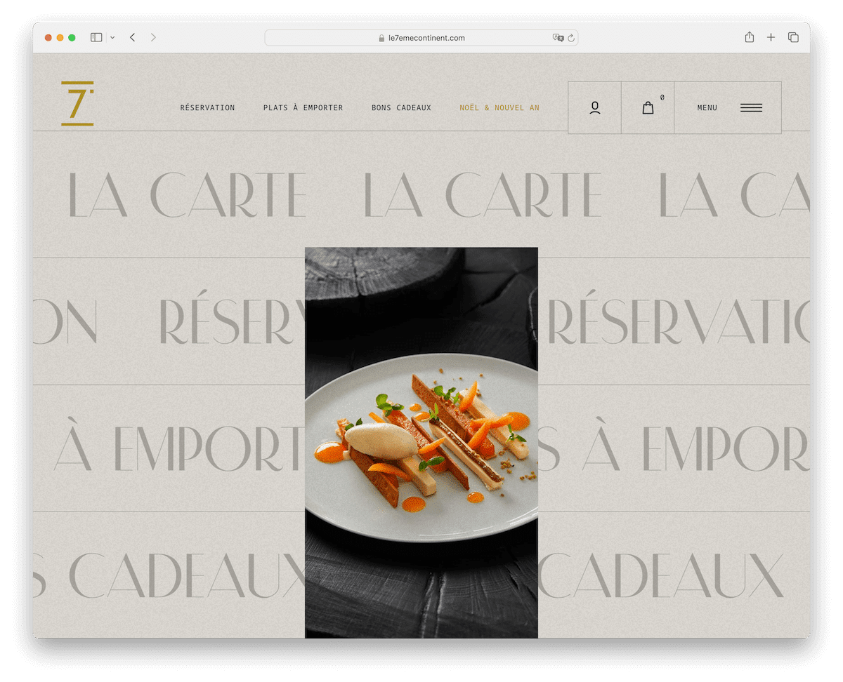 le 7eme continent - restaurant and food delivery website made with WooCommerce