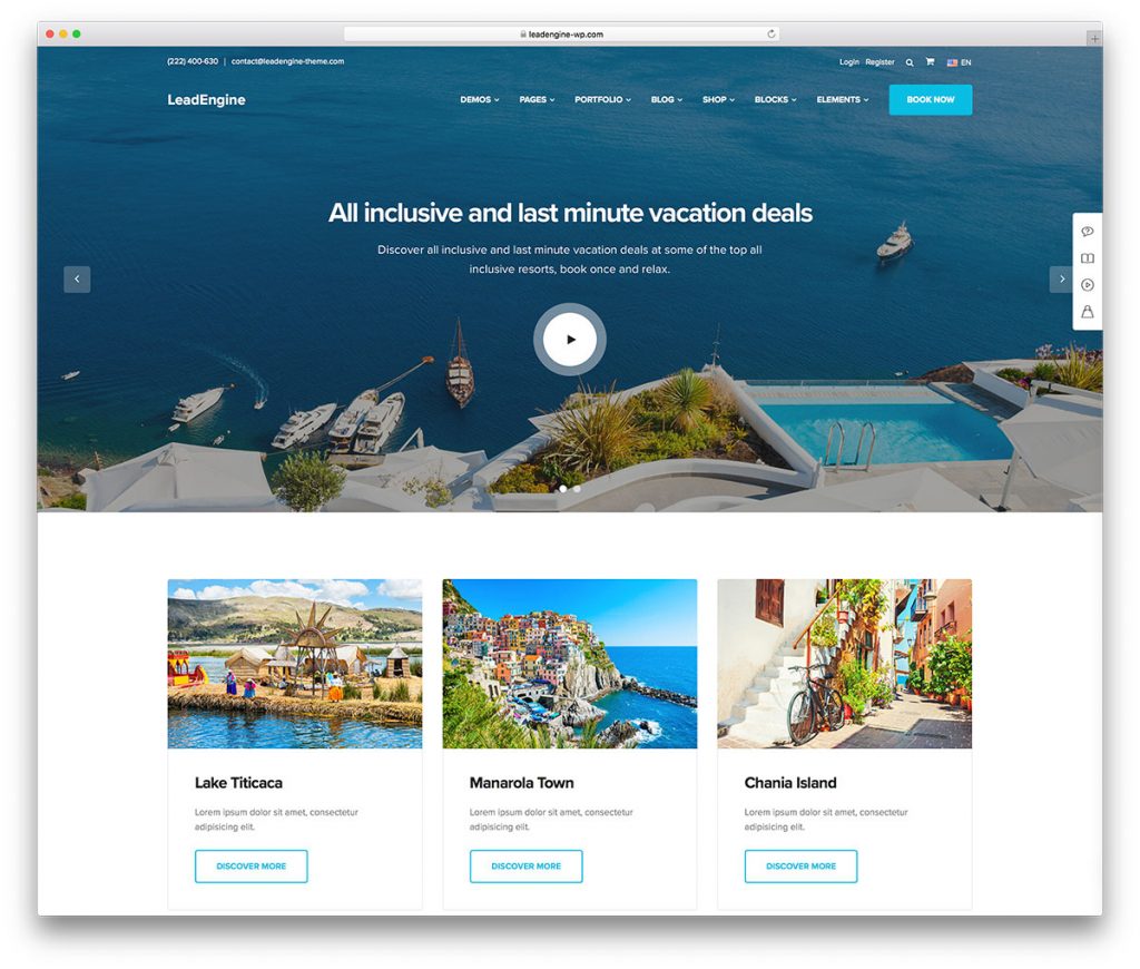 travel agency website wordpress